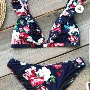 Cupshe XXL V Neck floral bikini top NWT